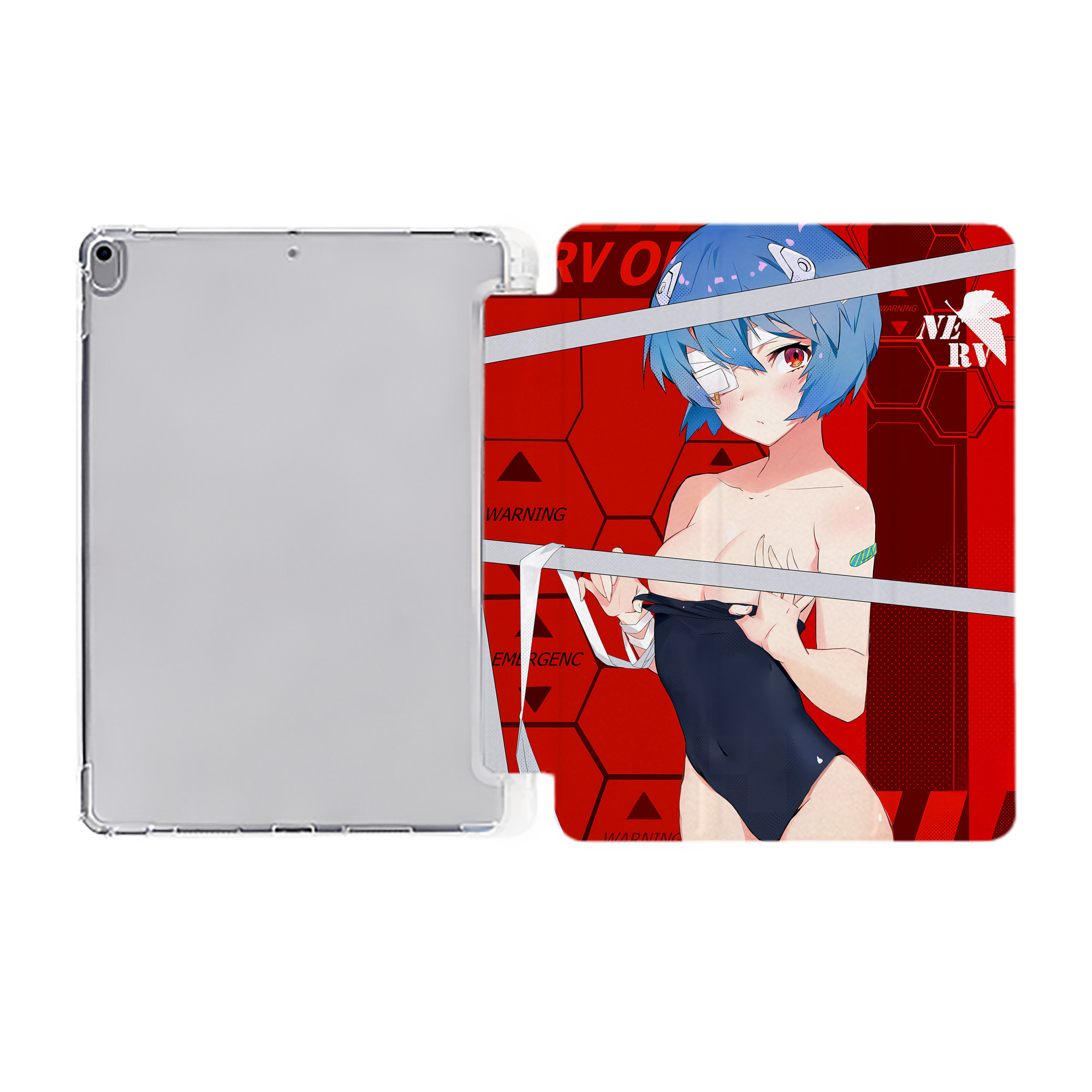 （画像用） EVA 新世紀エヴァンゲリオン IPad ケース ペン収納付き 三つ折りスタンド PUレザー×シリコン 対応機種9.5/10.5/10.9インチ